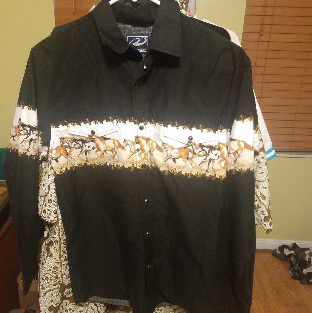 Vtg Roper long sleeve western button down shirt xl